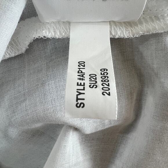 J.Crew White Tunic Top Cotton Scalloped Eyelet Funnel Neck High Low Hem Size 2 - Picture 11 of 14